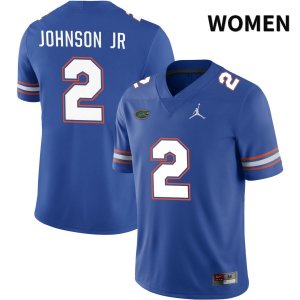 Women's Florida Gators #2 Montrell Johnson Jr NCAA Jordan Brand Royal NIL 2022 Authentic Stitched College Football Jersey TMO6762XY